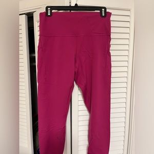 Lululemon Wunder Train Contour Fit High-Rise Crop 23" Magenta Purple size 12